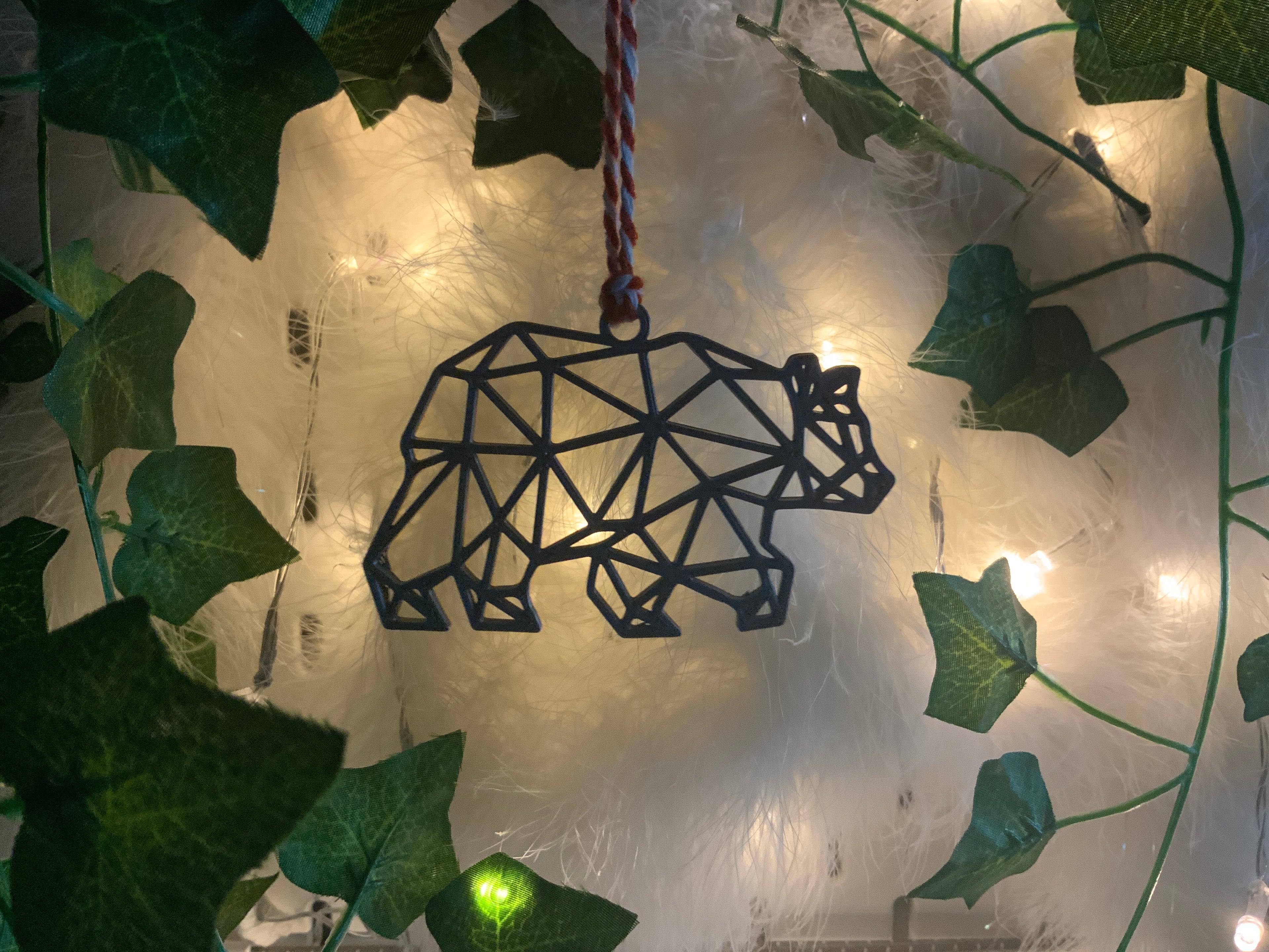 Geometric Polar Bear Christmas Decoration